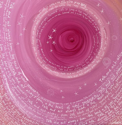 Bild 13: Das Universum, pink-rosa-weiss, Mischtechnik, 80x80, CHF 1260.00