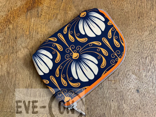 10107 Floral blau orange beige