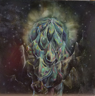 セメント・油絵具　300×300(mm)　2017年