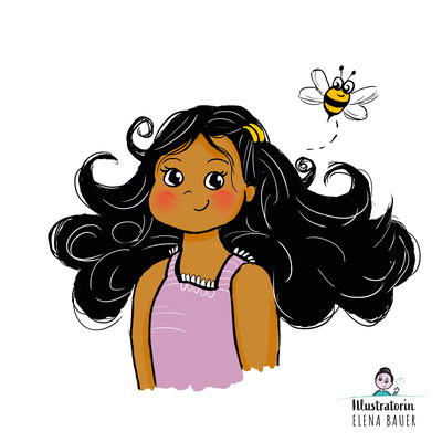Freie Arbeit "Bee happy" - Portfolio Illustratorin Elena Bauer