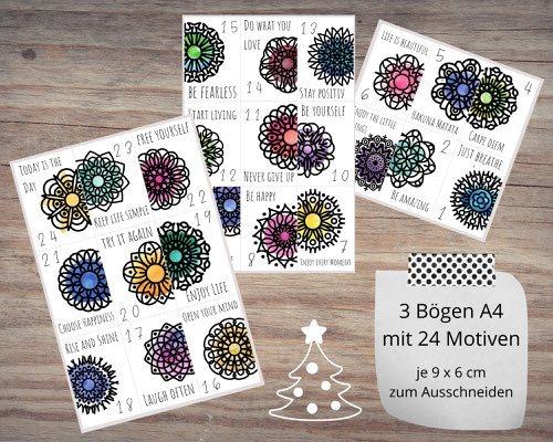 1 SET DIY Adventskalender besteht je aus: 24 Papiertüten Flach, hergestellt aus starkem 36g/m² Kraftpapier, Größe 12 cm x 18 cm,3 Bogen A4, 250 g weiß, mit Zahlen Druck zum Ausschneiden, 24 Mini-Holzklammern, Motiv 7