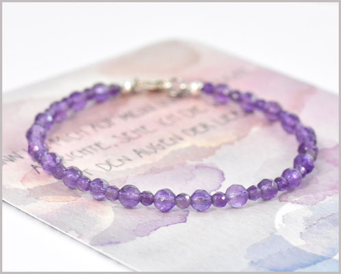 Edelsteinarmband mit 2 + 3 mm Amethyst #6