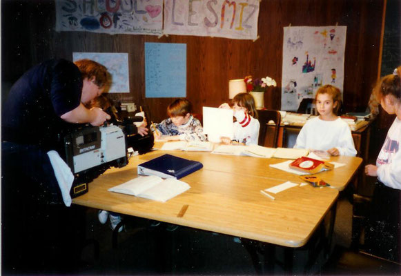 1989, original Canadian cast, Vancouver // The kids, from Marc Marut's site: " Only now my schoolwork was on the T.V. news."