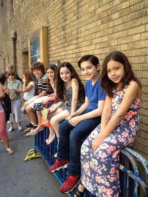 June 2014, the kids at stage door on a 2 show day