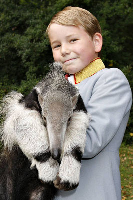 Berlin, 2008. Arthur Würzebesser posing with Adolpho, the new zoo star. 