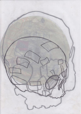 Sans titre, 2010, graphite, technique mixte sur calque, 21 x 29,7 cm