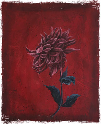 Dahlia pourpre, acrylique / acrylic