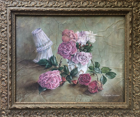 Les dernières roses, aquarelle et gouache / watercolor and gouache