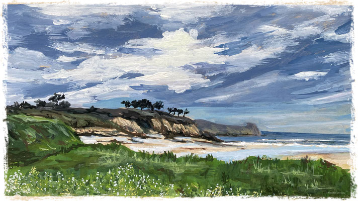 Plage de Goulien, Crozon, gouache