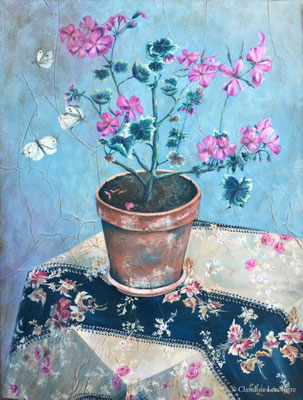 Le géranium, gouache
