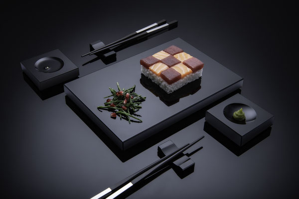 Produktfoto, Sushi-Set von Black-Glass, Fotograf Jürgen Müller Bargteheide/Stormarn