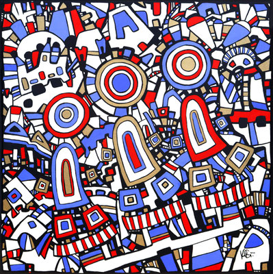 Veronika Spleiss "In Interplay" 2020, 50x50 cm, Acrylic on canvas