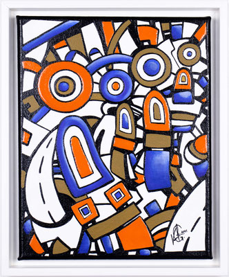 Veronika Spleiss "Anhalten und weitermachen" 2021 30x24 cm Acryl, Lack auf Leinwand