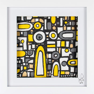 Veronika Spleiss "Zueinander" 2019 20x20 cm, Acryl auf Leinen, Privatsammlung Deutschland