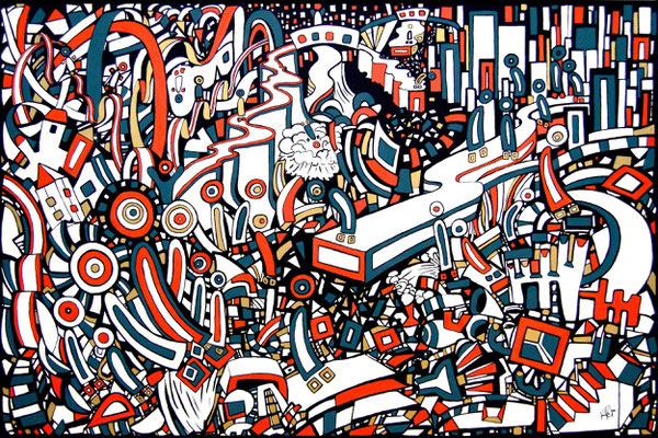 Veronika Spleiss "Freiheitsleben" 2019 80x120 cm, Acryl auf Leinwand 