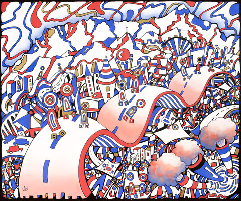 Veronika Spleiss "Fluctuation Life" 2021 100x120 cm, Acrylic on canvas
