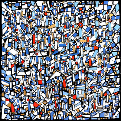 Veronika Spleiss "Swarm Life" 2019 80x80 cm, Acrylic on canvas, Private Collection Germany