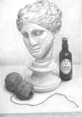 女子美術大学アート・デザイン表現学科メディア表現領域合格者作品（石膏静物デッサン）