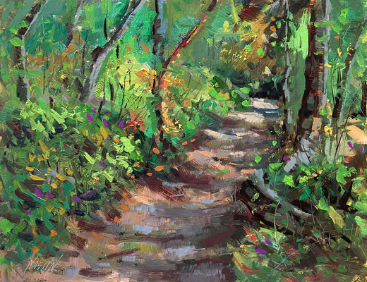 "Forest Path" • Oil on board • 11" x 14"