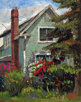 "Childhood Home" • Oil on board • 14" x 11"