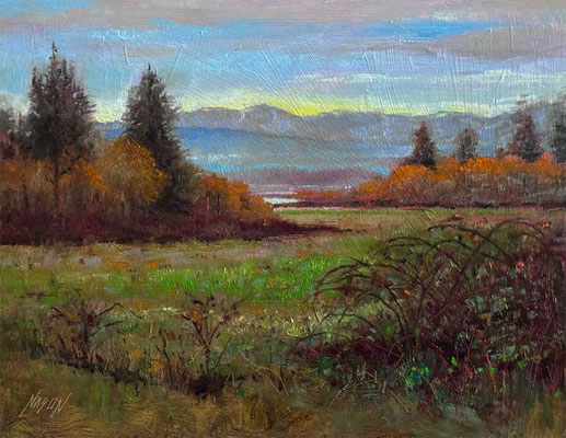 "Misty Morning" • Oil on board • 11" x 14" • $300