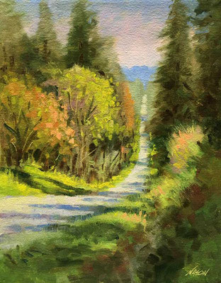 "Mountain View Road" • Oil on board • 14" x 11"