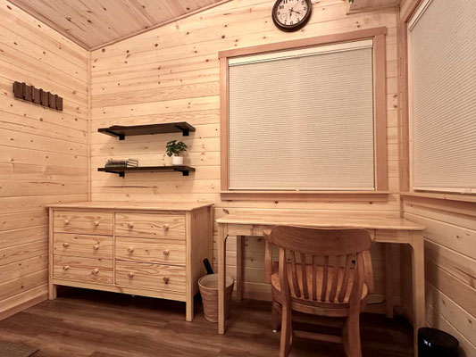 January 19, 2026. Installed coat rack, shelves, and clock.