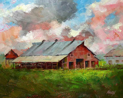 "Beneath a Turbulent Sky" • Oil on board • 11" x 14" • $300