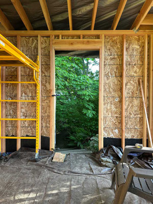 May 24, 2025. The completed OSB sheathing on the second wall.