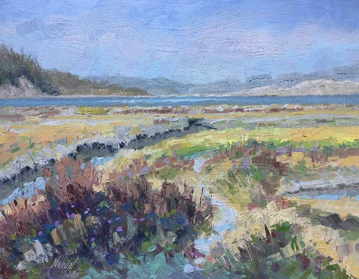 "Fire Smoke at Iverson Spit" • Oil on board • 11" x 14" • $300