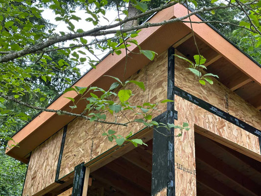 June 22, 2025. I installed vented soffits on the high and low walls for good air flow above the pending ceiling insulation, preventing condensation issues.