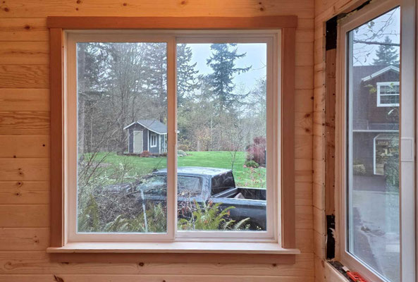 December 2, 2025. Completed interior trim on first window.
