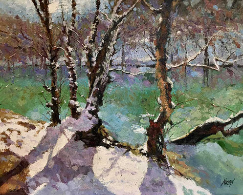 "Frozen Pond" • Oil on canvas • 16" x 20"