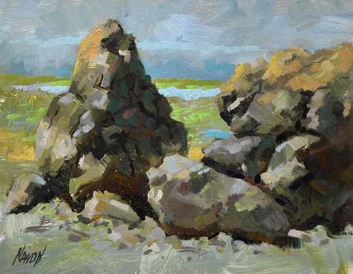 "Shoreline Rocks" • Oil on board • 11" x 14" • $300