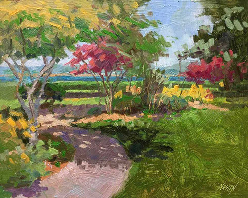 "A Walk in the Park" • Oil on board • 11" x 14" • $300