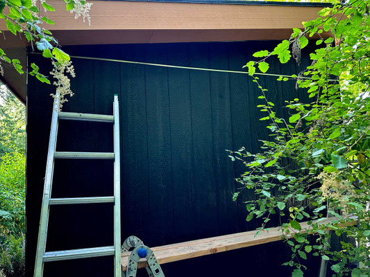July 19, 2025. Completed panel installation above "Z" flashing, which was later painted black.