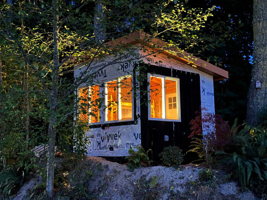August 2, 2025. Electricity is finally installed! This will allow me to work on the interior during wintertime, if necessary.