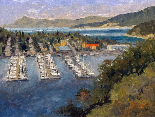 "Anacortes in the Sun" • Oil on board • 12" x 16" • $375