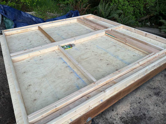 April 17, 2025. Framing the first wall, where the two large windows will go.