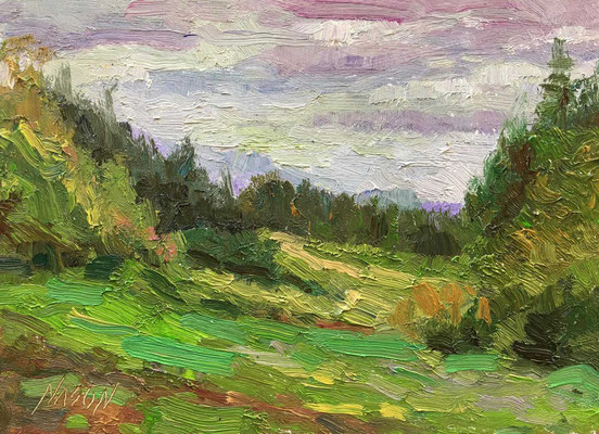 "Study for Inviting Valley" • Oil on board • 6" x 9" • $100
