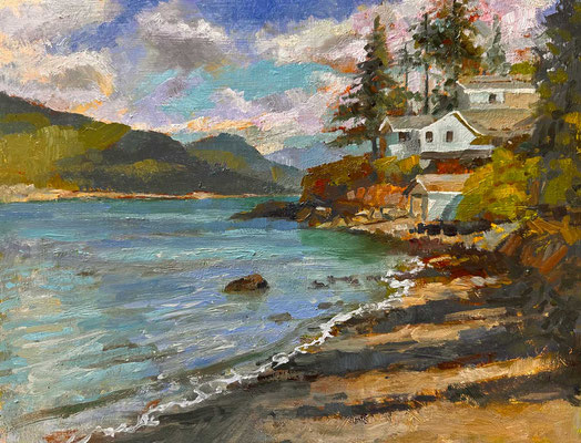"Sunset Beach" • Oil on board • 11" x 14" • $300