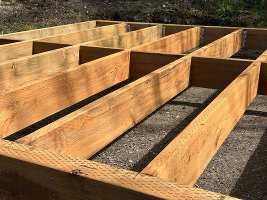 March 30, 2025. Another view of the floor joists and blocking.