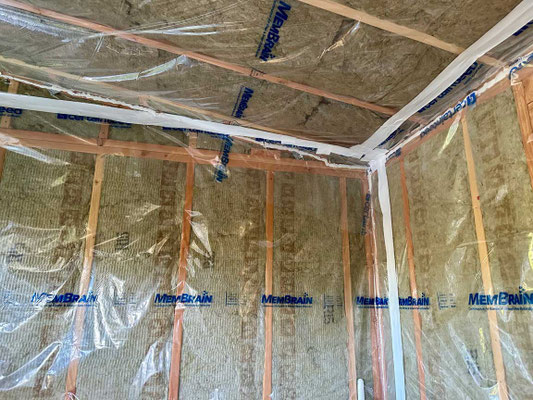 October 6, 2025. A vapor retarder was applied to the entire interior.