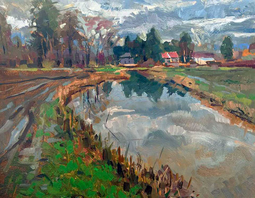"Hat Ditch" • Oil on board • 11" x 14" • $300