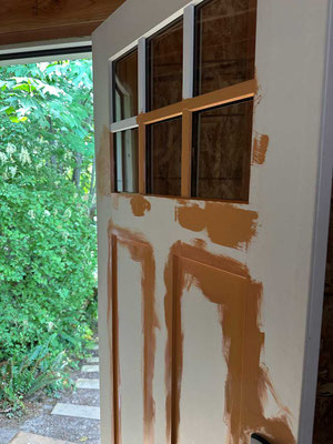 July 4, 2025. Painting the exterior of the door.
