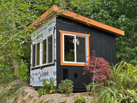 August 8, 2025. The completed third wall—with the exception that trim boards still need to be added where the walls meet the soffits.