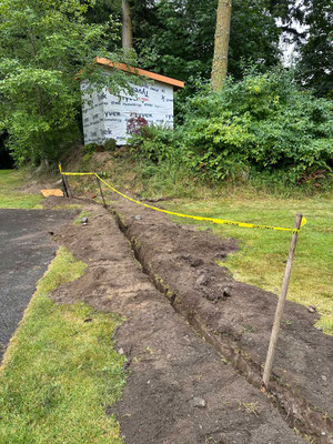 July 9, 2025. A view showing about a third of the 100' trench.