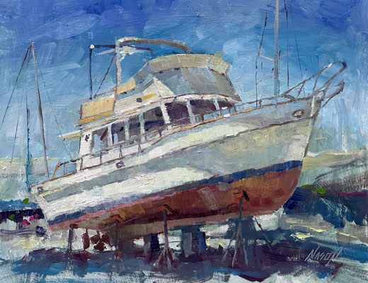 "At The Marina" • Oil on wood panel • 11" x 14"