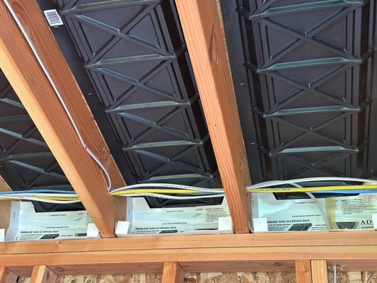 September 4, 2025. Adding ventilation baffles and end-caps to the ceiling bays, to eliminate condensation issues.