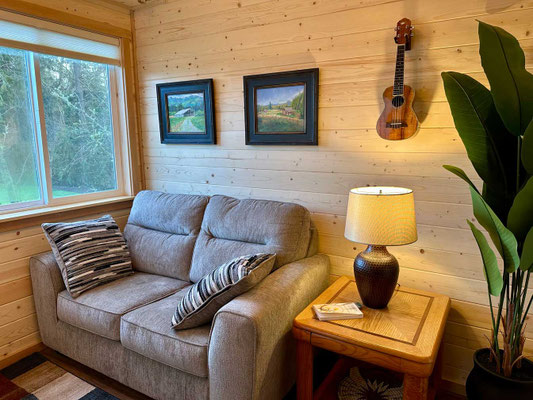 February 8, 2026. Framed and hung two of my paintings over the loveseat.